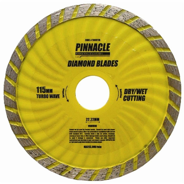 DIAMOND BLADE TURBO WAVE 115MM X 22.22 PINNACLE - Power Tool Traders