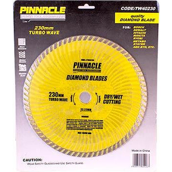 DIAMOND BLADE TURBO WAVE 230MM X 22.22 PINNACLE - Power Tool Traders