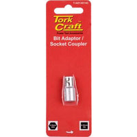 SOCKET ADAPTOR COUPLER 1/4'F SQ X  1/4'F HEX CARDED - Power Tool Traders