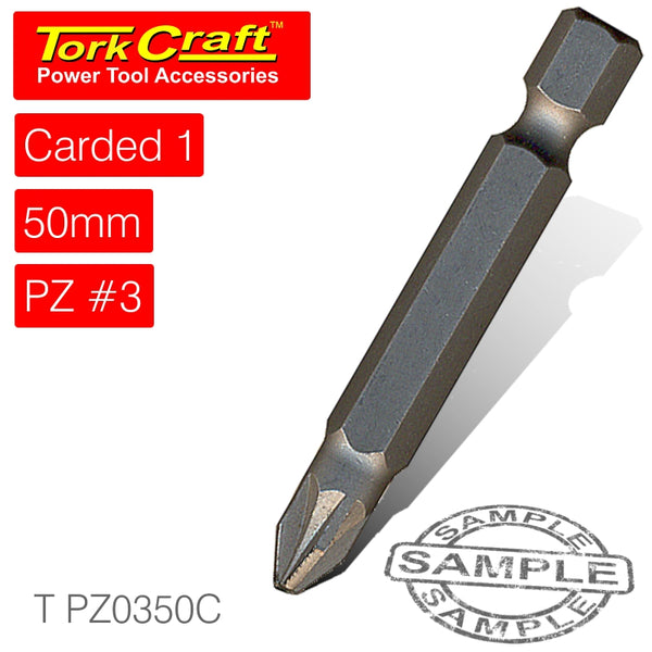 POZI.3 X 50MM POWER BIT 1/CARD - Power Tool Traders