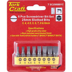 S/DRIVER BIT SET 8PCE SLOTTED 3MM-9MM - Power Tool Traders