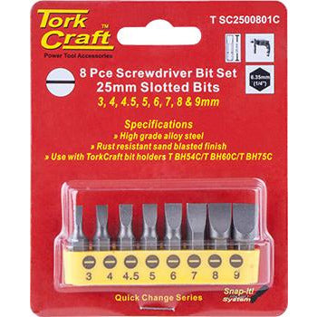 S/DRIVER BIT SET 8PCE SLOTTED 3MM-9MM - Power Tool Traders