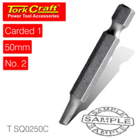 SQUARE RECESS PWR BIT NO.2X50MM 1/CARD - Power Tool Traders
