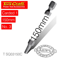 SQUARE RECESS PWR BIT NO.3X150MM 1/CARD - Power Tool Traders